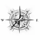 compass and clock tattoo design idea
