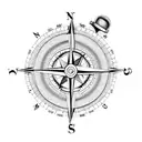 compass and clock tattoo design idea