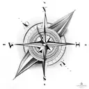 compass and clock tattoo design idea