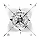 compass and clock tattoo design idea