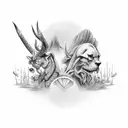 Signe verseau et taureau tattoo design idea