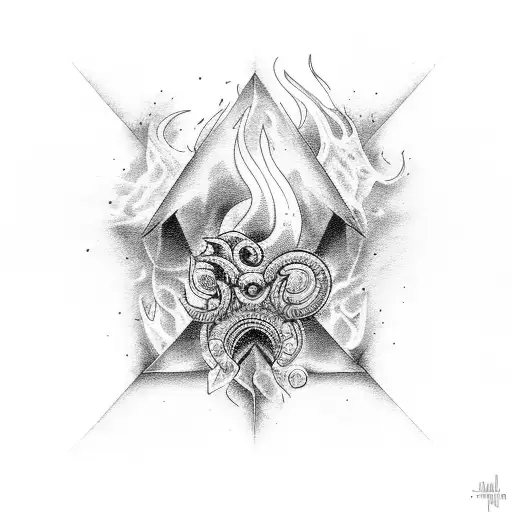 999 with flames tattoo design idea