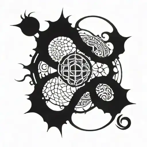 iota inside omega symbol tattoo design idea