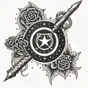 sailor moon wand tattoo design idea