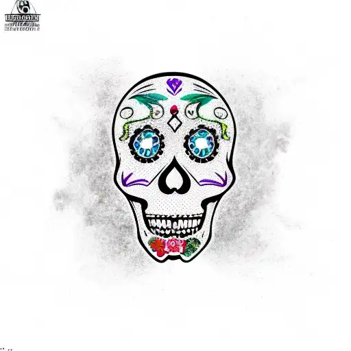 sugar skull mechanic  tattoo design idea