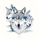 three wolf cubs together tattoo design idea