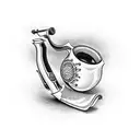 tobacco pipe tattoo design idea