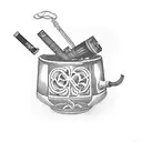 tobacco pipe tattoo design idea