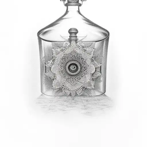 potion bottle tattoo design idea