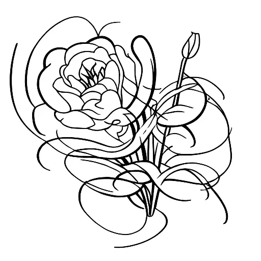 january, april, may, september and november birth flower bouquet  tattoo design idea