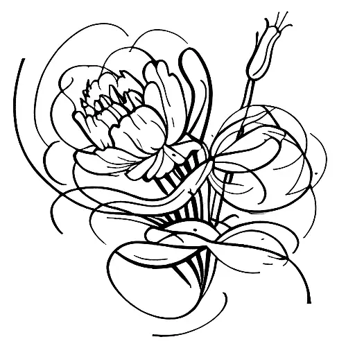 january, april, may, september and november birth flower bouquet  tattoo design idea