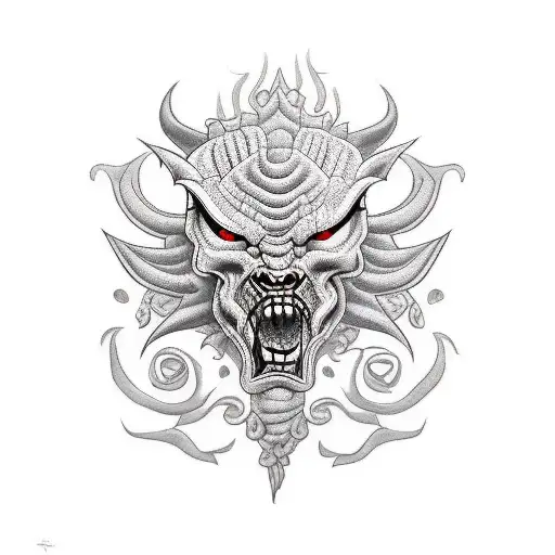 chola demon tattoo design idea