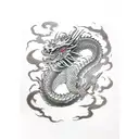A dragon curled up around a stack of books tattoo design idea