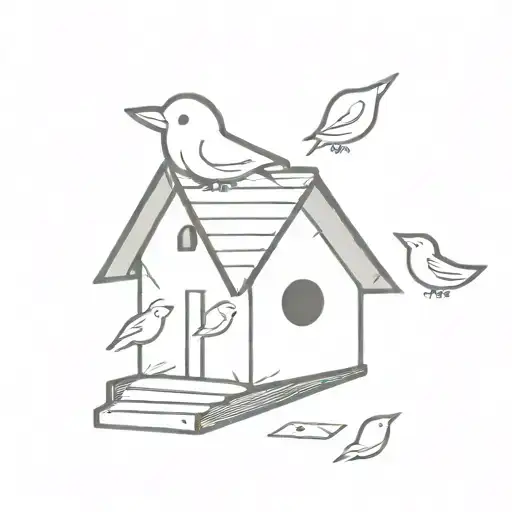 birdhouse and a deck of cards tattoo design idea