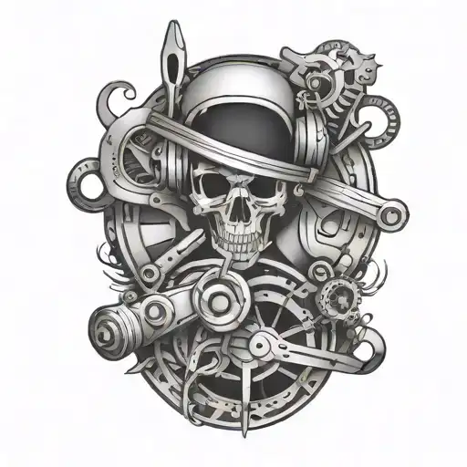infinity RN and Mechanic tools forming tattoo design idea