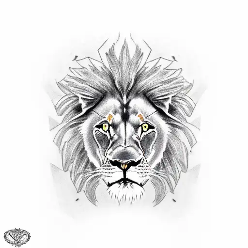 lion and cross with broken chains tattoo design idea
