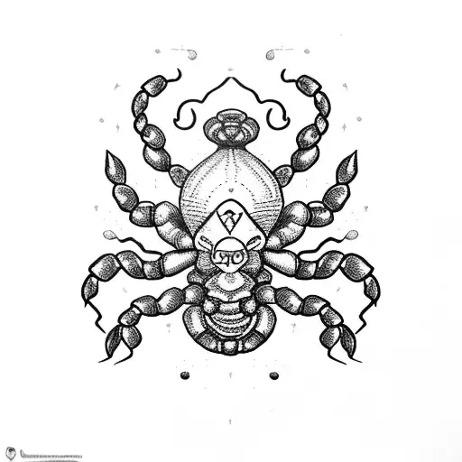 Scorpion with snake as a tail tattoo design idea