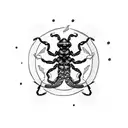 scorpion with a circle of fire and a snake sting tattoo design idea