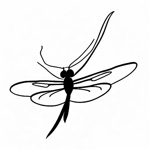 Flying dragonfly with a semicolon tattoo design idea