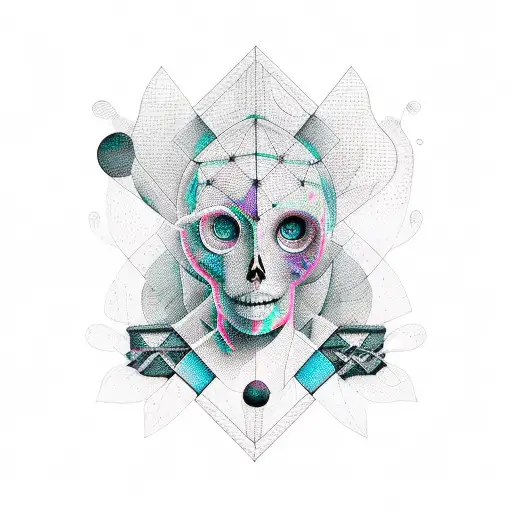 blackwork minimalist rough linart scopophobia tattoo design idea