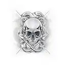 skull snake and dagger tattoo design idea