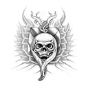 skull snake and dagger tattoo design idea