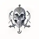 skull snake and dagger tattoo design idea