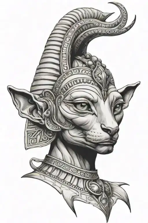 egipt nile sun sphynx tattoo design idea