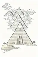 nile river piramid head silent tattoo design idea