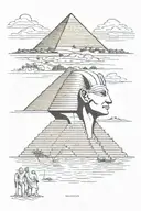 nile river piramid head silent tattoo design idea