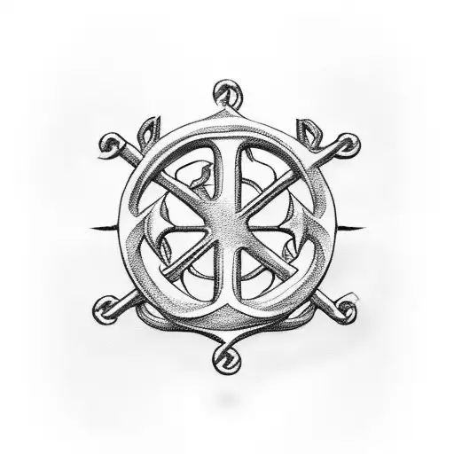 cross and anchor tattoo design idea