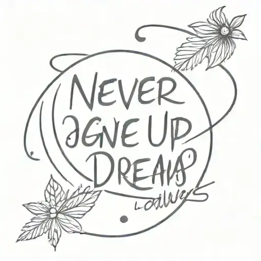 never give up on your dreams  tattoo design idea