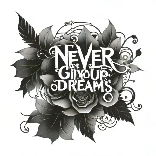 never give up on your dreams  tattoo design idea