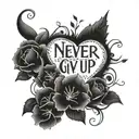 never give up on your dreams  tattoo design idea