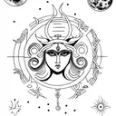 Moon and Goddess Hecate tattoo design idea