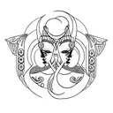 Moon and Goddess Hecate tattoo design idea