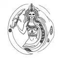 Moon and Goddess Hecate tattoo design idea