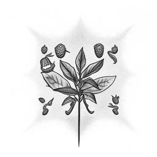 chilli plant with a honeycomb tattoo design idea