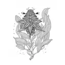 chilli plant with a beehive tattoo design idea