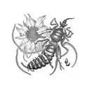 chilli plant with a beehive tattoo design idea