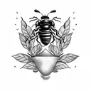 chilli plant with a beehive no bee's tattoo design idea