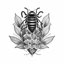 chilli plant with a beehive no bee's tattoo design idea