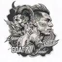 goat cr7 quote tattoo design idea