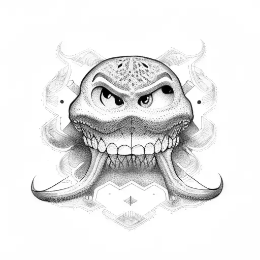 tooth bracket tattoo design idea