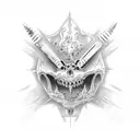 tooth bracket metall  tattoo design idea