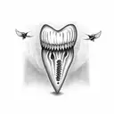 tooth bracket tattoo design idea