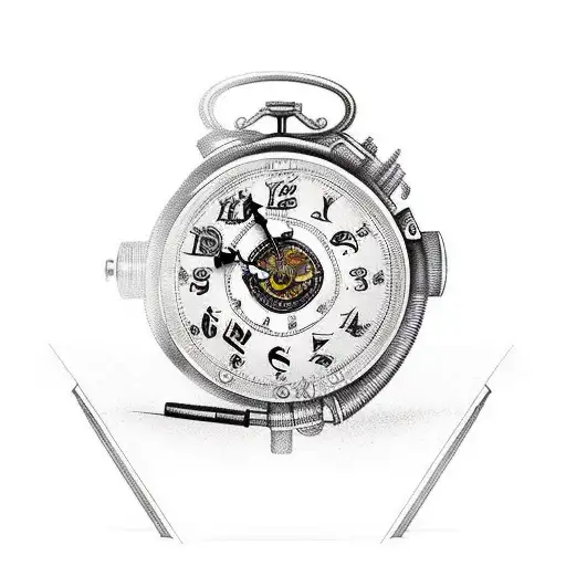 steampunk tattoo for leg or thigh, clock designs  tattoo design idea