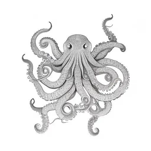 Mandala octopus in space tattoo design idea