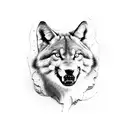 puma eating wolf tattoo design idea
