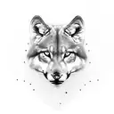 puma eating wolf tattoo design idea